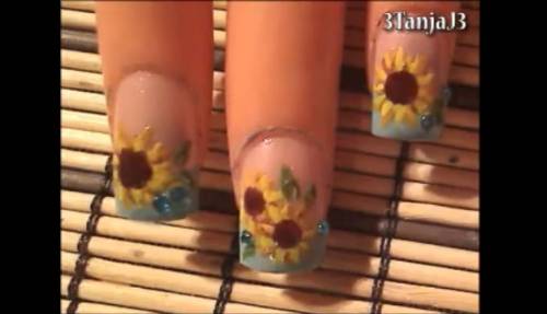 video nail art girasoli