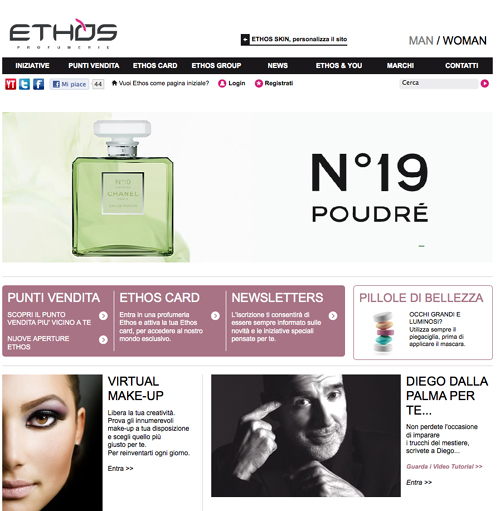 Ethos Profumerie nuovo sito web