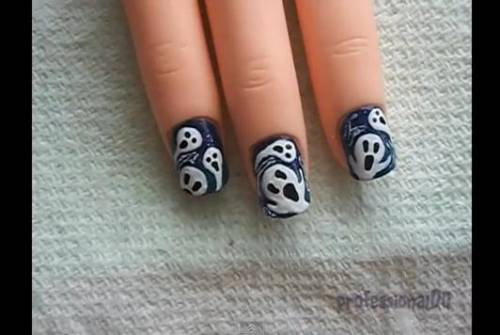 Nail Art Tutorial Halloween: spaventosi fantasmi