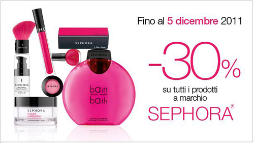 Promozione Sephora, tutti i prodotti a marchio scontati del 30%