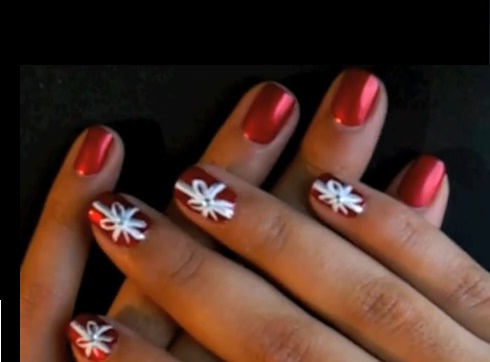 Nail art tutorial: pacchetto regalo di Natale