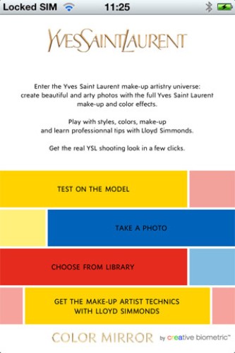 yves saint laurent applicazione iphone color mirror