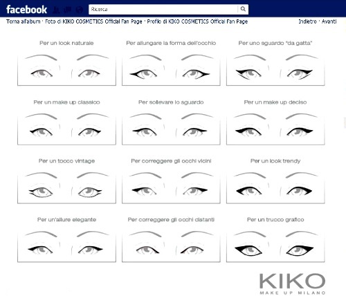 Kiko galleria trucco occhi pagina Facebook