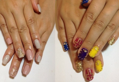 Nail art autunno 2012: borchie e colori pastello