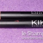 Kiko Glamorous Eye Pencil #403 Terra di Siena Bruciata e #409 Blu Avio swatches