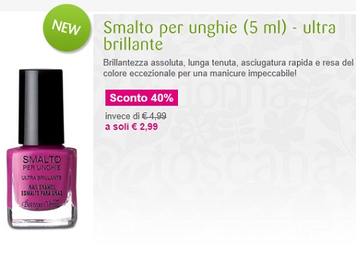 Smalti novità Bottega Verde, bellezza in sconto