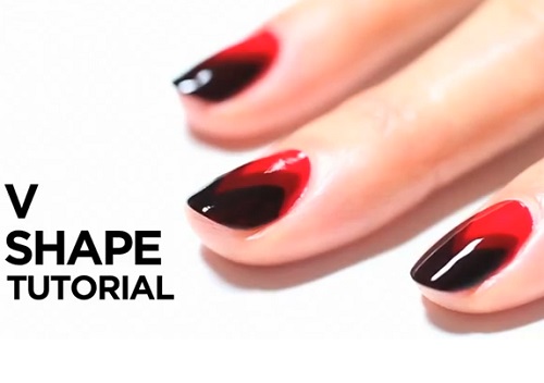 Video tutorial: V-Shaped nail art
