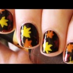 Nail art autunno 2012: foglie e colori caldi