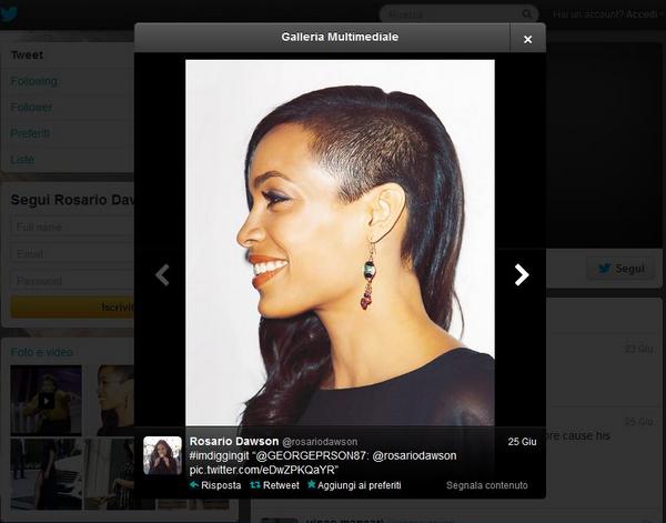 Tendenze capelli estate 2013: l'undercut di Rosario Dawson