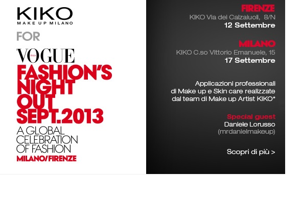 Kiko partecipa alla Vogue Fashion Night Out