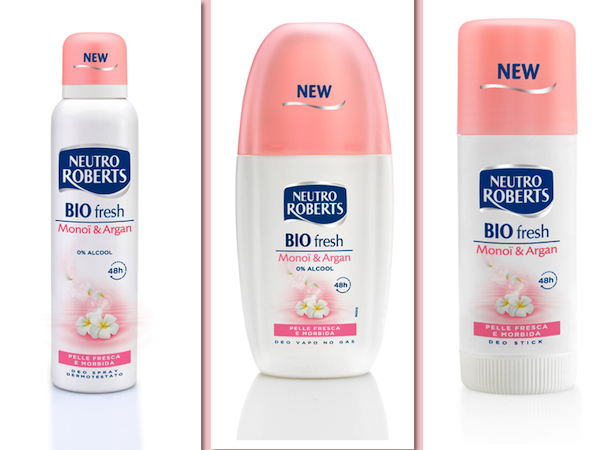 Neutro Roberts Bio Fresh: i nuovi deodoranti con Monoi e Argan